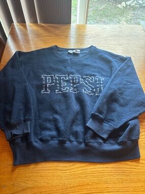 Vintage 90s navy blue PEPSI crewneck fleece sweatshirt size L